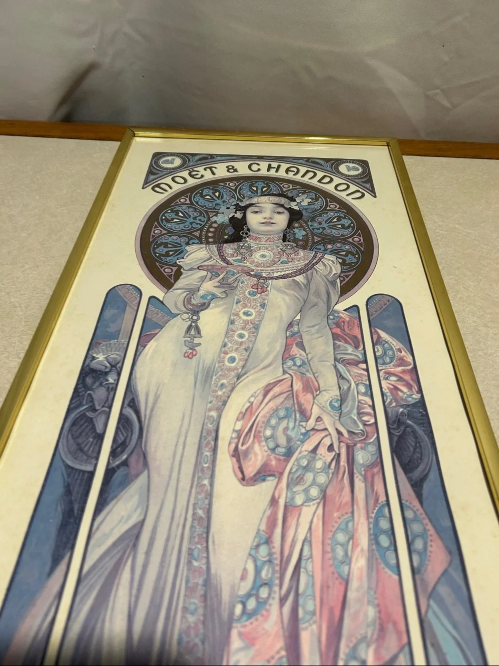 Vintage Alphonse Mucha Moët & Chandon Crémant Impérial Art Gallery Frame
